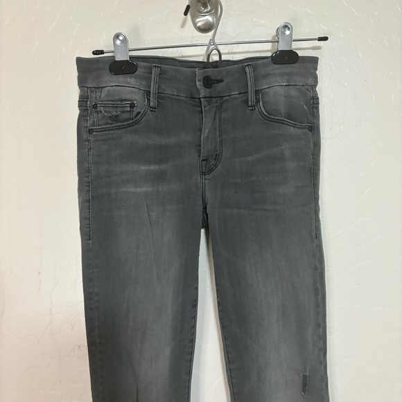 MOTHER Looker Ankle Fray Gray Last Chance Saloon Denim Skinny Jeans Size 25 - Picture 4 of 11